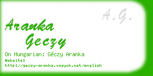 aranka geczy business card